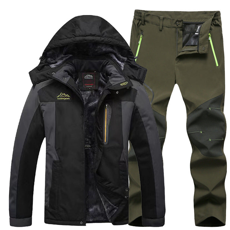 Outdoor Windproof And Frost-proof Men's Jacket and Pants Set