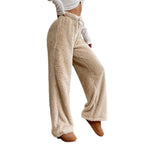 Women's Solid Color Loose Fleece Casual Pants