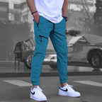 Men's Zipper Overalls Retro Casual Jogger Pants
