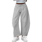 Fashion Loose Sports Drawstring Pocket Cropped Sweatpants