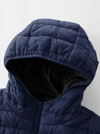 Men's Lightweight Hooded Winter Jacket - Full-Zip Coat with No Bulk Design