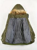 Boys' Casual Hooded Winter Coat - Fleece-Lined Zip-Up Jacket