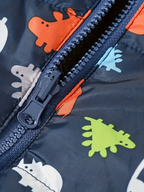 Girls' Reversible Hooded Winter Jacket - Two-in-One Coat with Animal Print