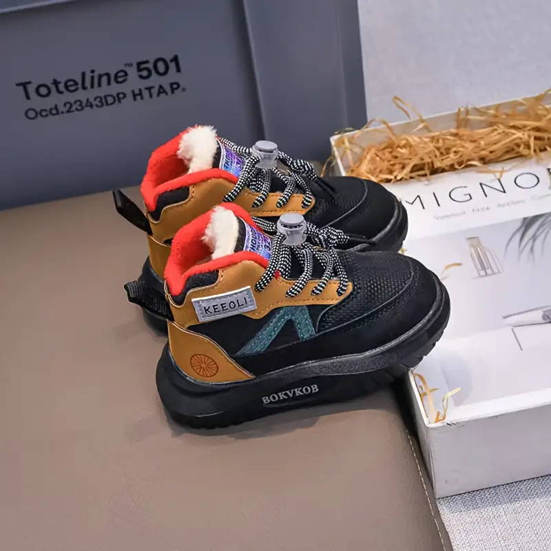 Boys' Winter Snow Boots with Fleece Lining