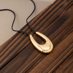 Adjustable Minimalist U-Shaped Golden-Tone Metal Necklace