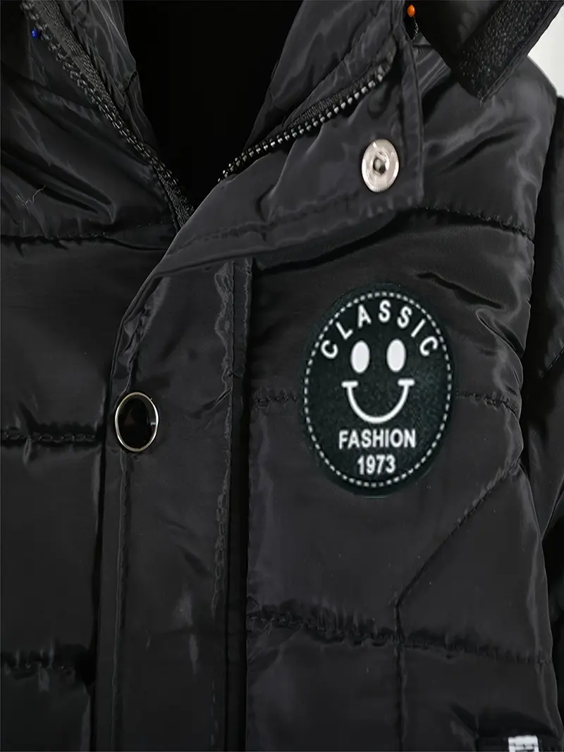 Boys' Casual Hooded Winter Coat - Fleece-Lined Zip-Up Jacket