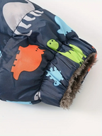 Girls' Reversible Hooded Winter Jacket - Two-in-One Coat with Animal Print