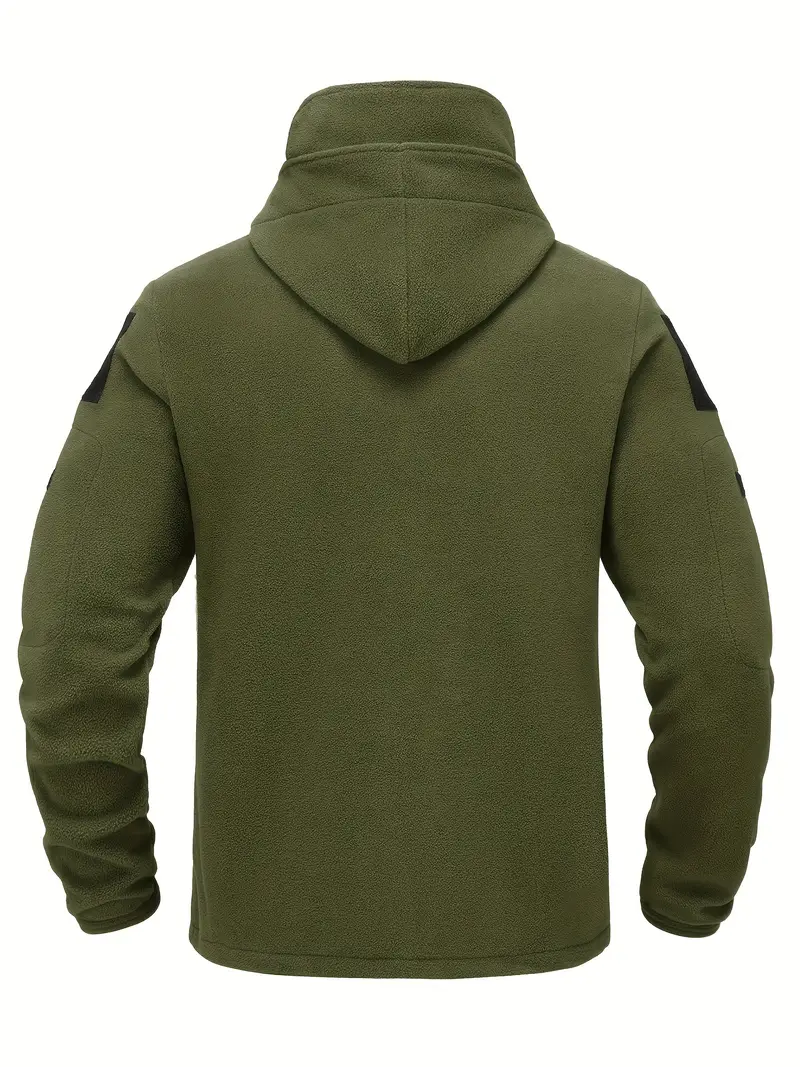 Men's Fleece Jacket - Warm Winter Hooded Zip-Up Sweatshirt with Pockets