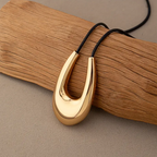 Adjustable Minimalist U-Shaped Golden-Tone Metal Necklace