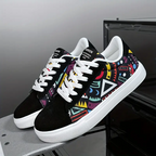 YAMEPP Women's Lightweight Sneakers - Multicolor Geometric Print Low-Top Shoes