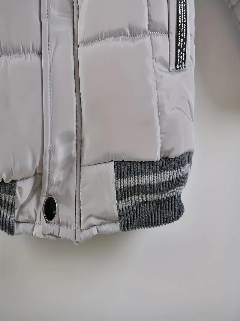 Boys' Casual Hooded Winter Coat - Fleece-Lined Zip-Up Jacket