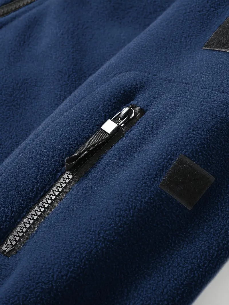 Men's Fleece Jacket - Warm Winter Hooded Zip-Up Sweatshirt with Pockets