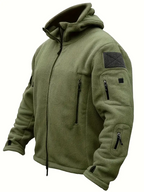 Men's Fleece Jacket - Warm Winter Hooded Zip-Up Sweatshirt with Pockets