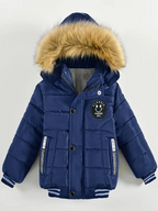 Boys' Casual Hooded Winter Coat - Fleece-Lined Zip-Up Jacket