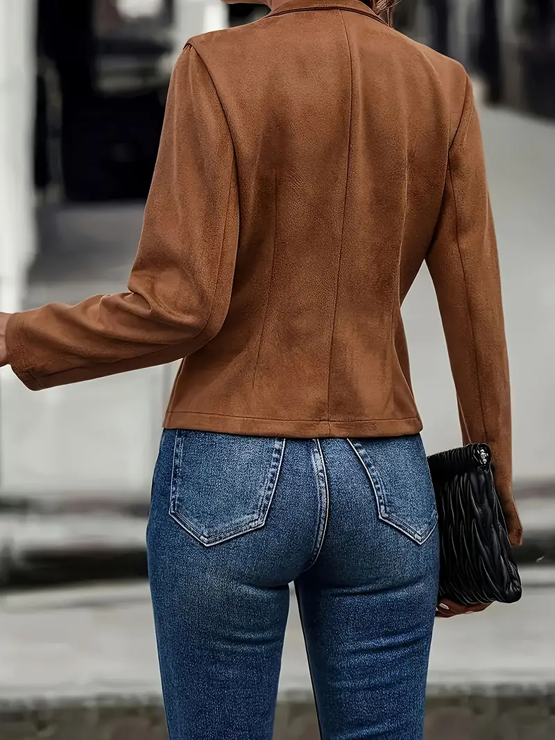 Elegant Women's Vintage-Inspired Long Sleeve Jacket - Double Breasted Detail