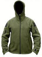 Men's Fleece Jacket - Warm Winter Hooded Zip-Up Sweatshirt with Pockets