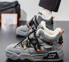 Men's High-Top Winter Snow Boots - Thick Non-Slip Rubber Sole with Warm Lining & Lace-Up Support