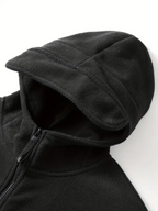Men's Fleece Jacket - Warm Winter Hooded Zip-Up Sweatshirt with Pockets