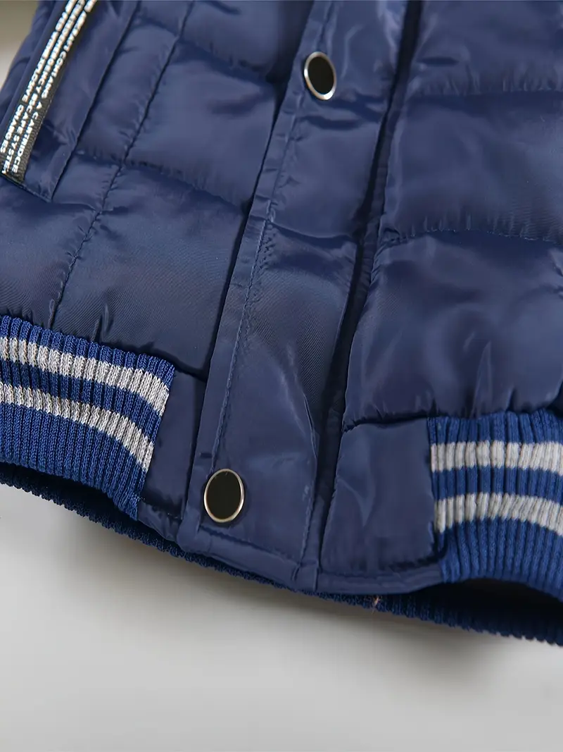 Boys' Casual Hooded Winter Coat - Fleece-Lined Zip-Up Jacket