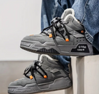 Men's High-Top Winter Snow Boots - Thick Non-Slip Rubber Sole with Warm Lining & Lace-Up Support