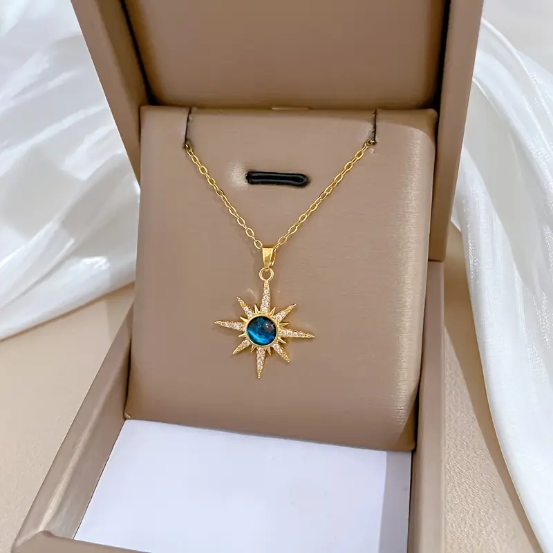 Teenager's Celestial Necklace - Sun-like Pendant with Delicate Chain