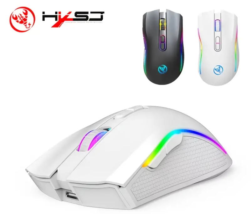 2.4G Wireless Gaming Mouse - RGB Backlight with PAW3212 IC, 650mAh Rechargeable Battery