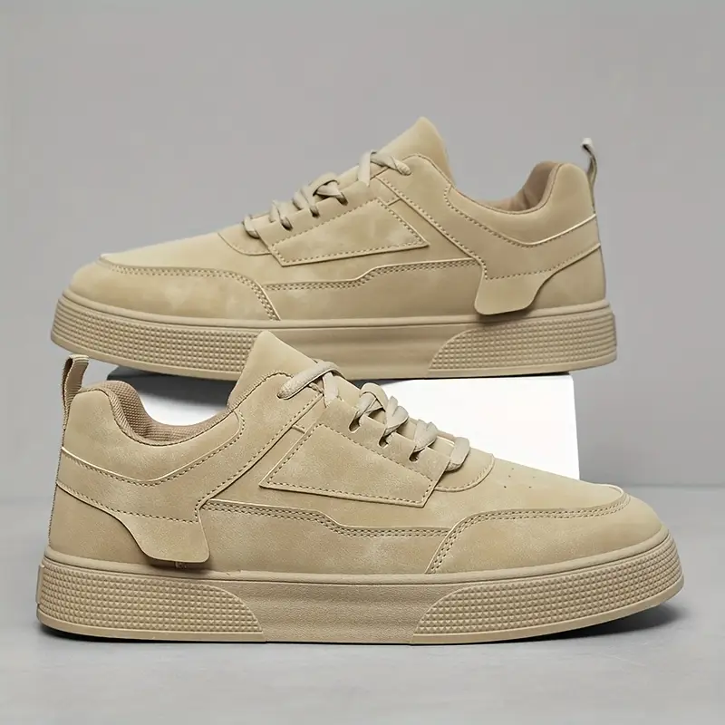 Men's Low-Top Sneakers - Cushioned PVC Sole with Minimalist Design
