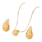 Elegant Resin Teardrop Earrings and Necklace Set