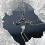 Elegant Blue Gemstone Pendant Necklace - Turquoise with Sparkling Accents