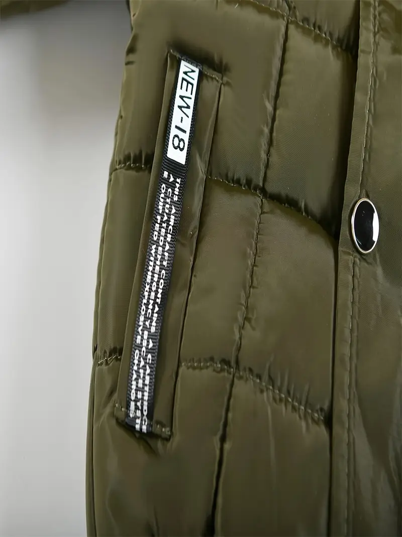 Boys' Casual Hooded Winter Coat - Fleece-Lined Zip-Up Jacket