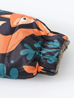 Girls' Reversible Hooded Winter Jacket - Two-in-One Coat with Animal Print