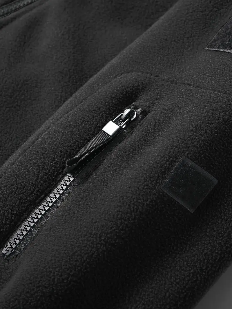 Men's Fleece Jacket - Warm Winter Hooded Zip-Up Sweatshirt with Pockets