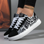 YAMEPP Women's Lightweight Sneakers - Multicolor Geometric Print Low-Top Shoes