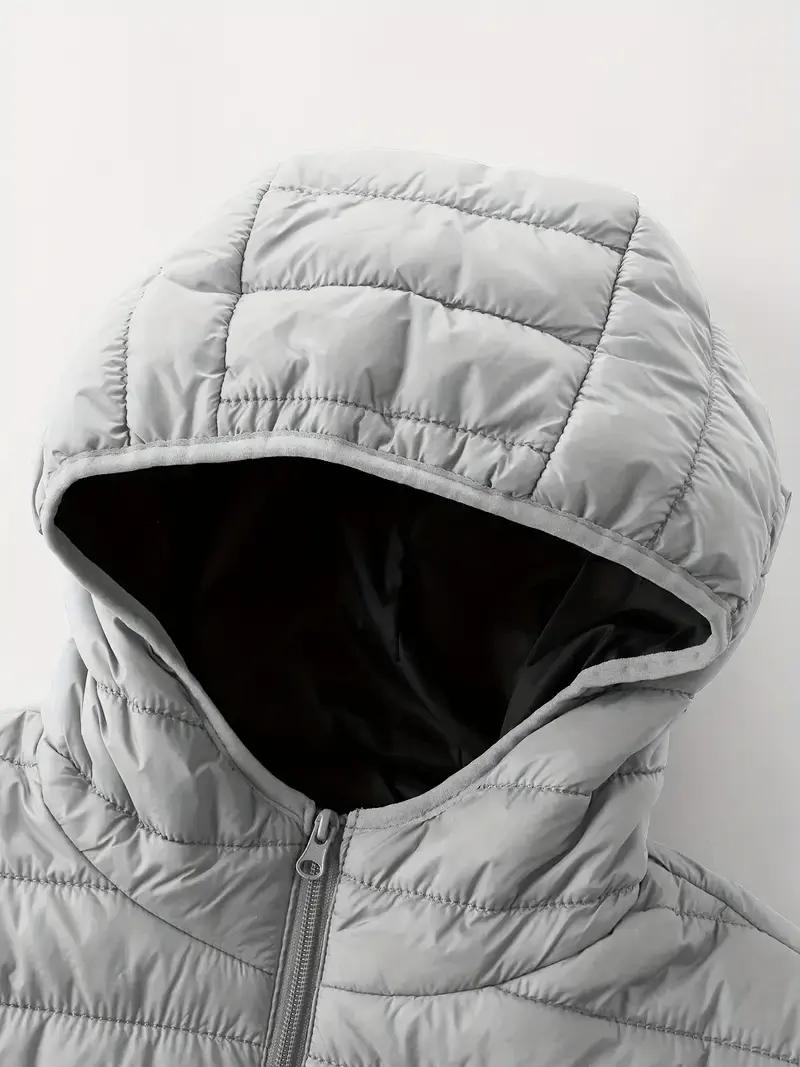 Men's Lightweight Hooded Winter Jacket - Full-Zip Coat with No Bulk Design