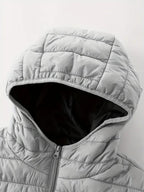 Men's Lightweight Hooded Winter Jacket - Full-Zip Coat with No Bulk Design
