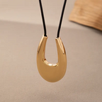 Adjustable Minimalist U-Shaped Golden-Tone Metal Necklace