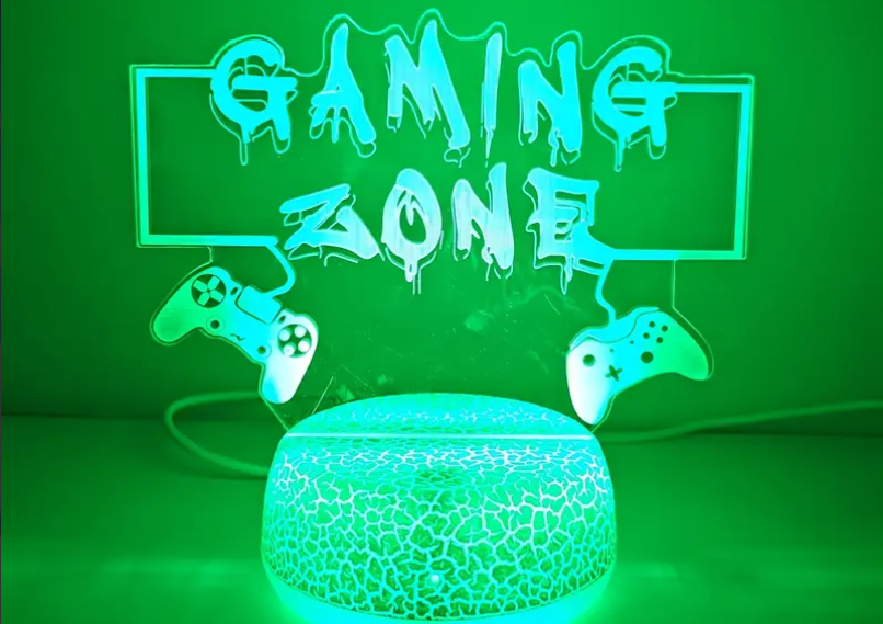 Modern Gaming Desk Lamp with Cracked Base