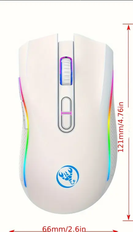 2.4G Wireless Gaming Mouse - RGB Backlight with PAW3212 IC, 650mAh Rechargeable Battery