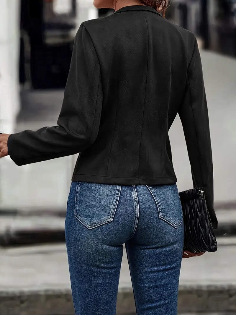 Elegant Women's Vintage-Inspired Long Sleeve Jacket - Double Breasted Detail