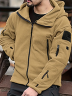 Men's Fleece Jacket - Warm Winter Hooded Zip-Up Sweatshirt with Pockets