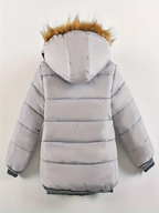 Boys' Casual Hooded Winter Coat - Fleece-Lined Zip-Up Jacket