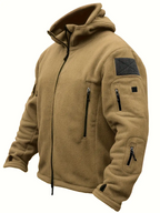 Men's Fleece Jacket - Warm Winter Hooded Zip-Up Sweatshirt with Pockets