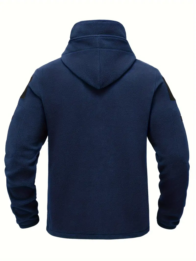 Men's Fleece Jacket - Warm Winter Hooded Zip-Up Sweatshirt with Pockets