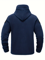 Men's Fleece Jacket - Warm Winter Hooded Zip-Up Sweatshirt with Pockets