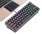 RGB žaidimų USB šviečianti klaviatūra - mini 60 % kompiuterio klaviatūra 61 klavišas