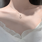 Elegant Blue Gemstone Pendant Necklace - Turquoise with Sparkling Accents