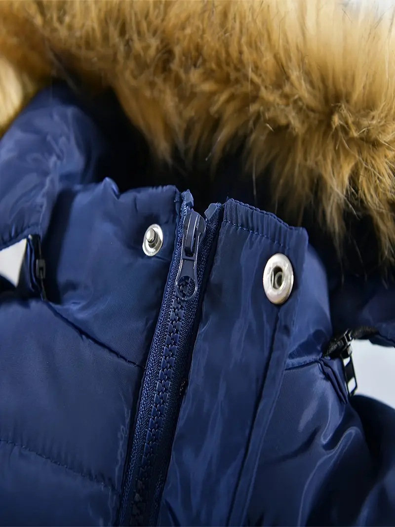 Boys' Casual Hooded Winter Coat - Fleece-Lined Zip-Up Jacket