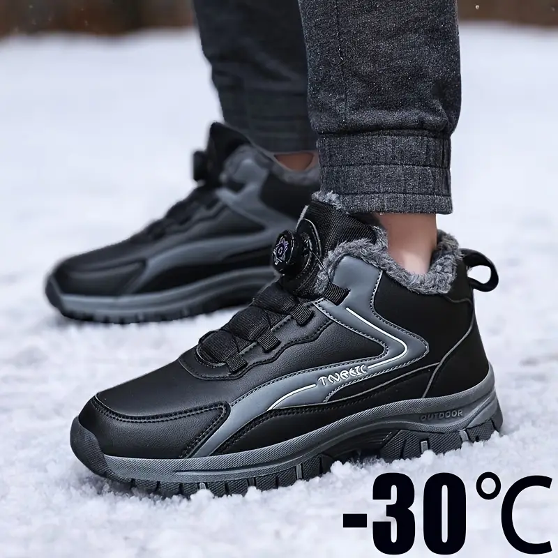 Men's Snow Boots - Durable Warm Winter Hiking Shoes for Outdoor Activities