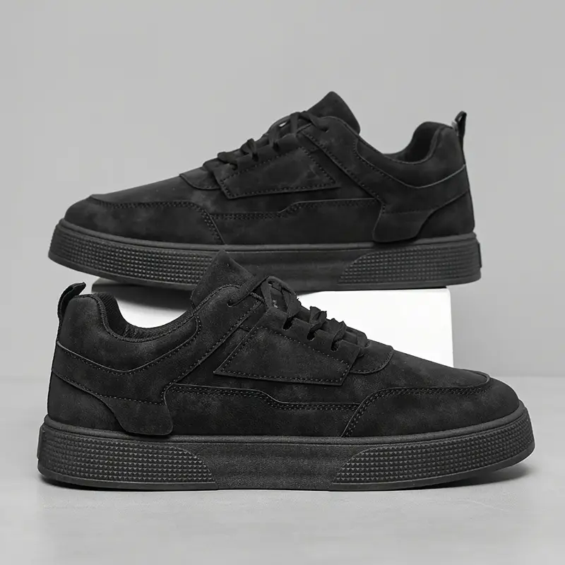 Men's Low-Top Sneakers - Cushioned PVC Sole with Minimalist Design