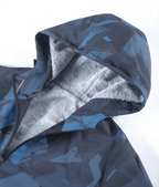 Men's Heavyweight Windproof Jacket - Thermal Insulated Hooded Coat with Camouflage Design